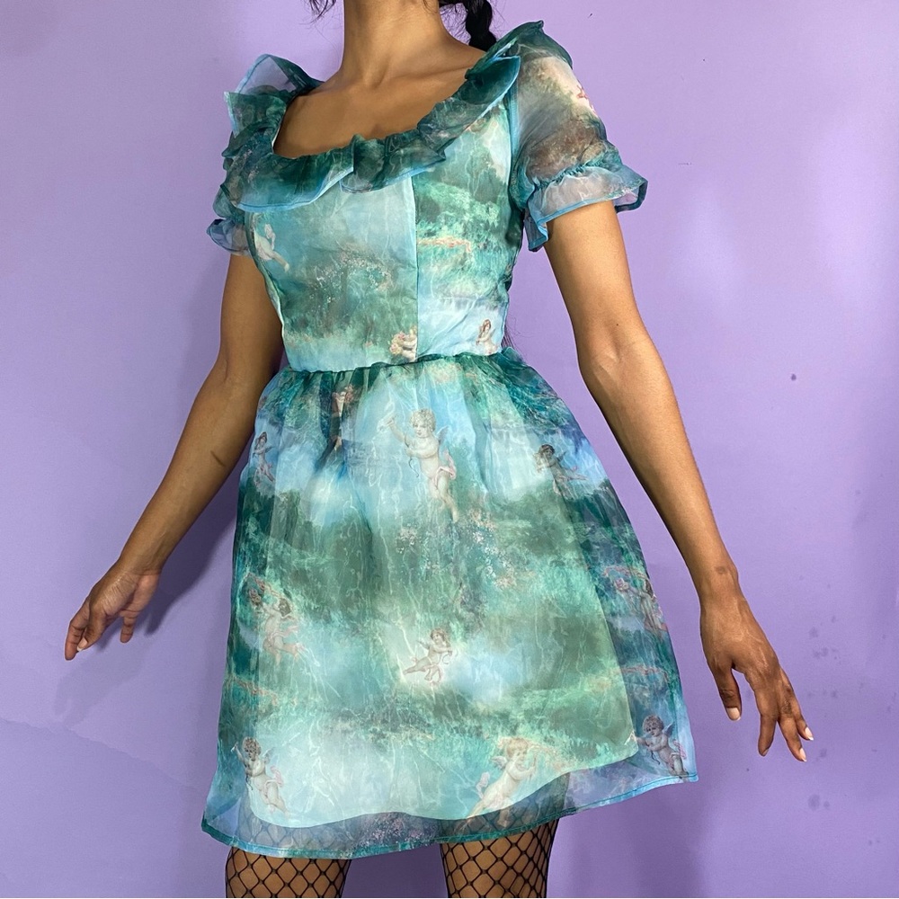 Angel Print Rococo Ruffle Dress - Picture 2 of 4